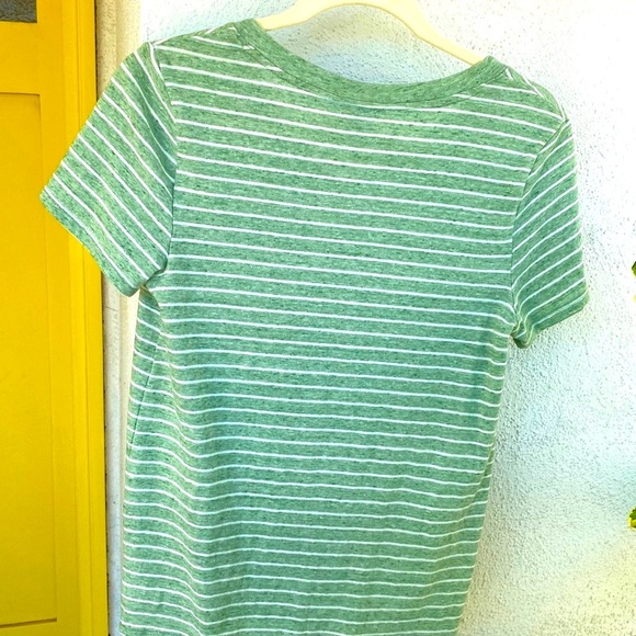 GREEN & WHITE STRIPED UNIVERSAL THREAD BRAT GIRL SUMMER T SHIRT w/ FRONT… - Picture 5 of 12